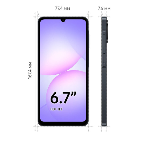 Смартфон/ Samsung Galaxy A07 6+128GB Black Смартфон/ Samsung Galaxy A07 6+128GB Black