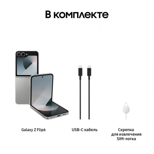 Смартфон Samsung SM-F741B Galaxy Z Flip 6 256Gb 12Gb серый раскладной 3G 4G 1Sim 6.7
