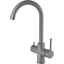 Z-5422 dark-gray, смеситель для кухни, U-образный, материал: латунь, поворотный излив, цвет темно-серый
