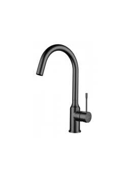 RIVELATO 1923502 PVD black однорычажный смеситель для кухни Garda С-обр. D-35мм, поворотный излив, материал: латунь, цвет: черный