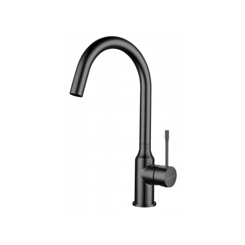 RIVELATO 1923502 PVD black однорычажный смеситель для кухни Garda С-обр. D-35мм, поворотный излив, материал: латунь, цвет: черный