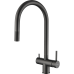 RIVELATO 2433505 PVD black однорычажный смеситель для кухни TREVI U-обр. с краном питьевой воды D-35мм, выдвижной излив, материал: латунь, цвет: черный