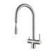 RIVELATO 2433505 BS однорычажный смеситель для кухни TREVI U-обр. с краном питьевой воды D-35мм, выдвижной излив, материал: латунь, цвет: нержавеющая сталь