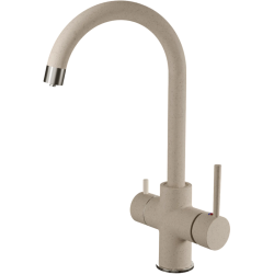 Z-5422 sandy, смеситель для кухни, U-образный, материал: латунь, поворотный излив, цвет песочный