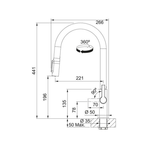 Смеситель Franke 120.0736.601/ Best, Смеситель Maris Slim Clear Water J Pulldown GD, золотой