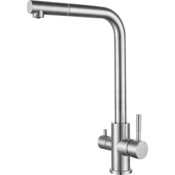 Z-5421 inox смеситель для кухни, Г-образный, материал: нержавеющая сталь, поворотный излив, цвет нержавеющая сталь