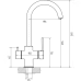 Z-5422 dark-gray, смеситель для кухни, U-образный, материал: латунь, поворотный излив, цвет темно-серый