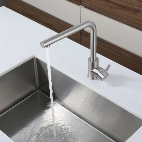 GRANFEST QUARZ Смеситель для кухни, Г-образный, нержавеющая сталь