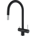 RIVELATO 2433505 antracite cromo однорычажный смеситель для кухни TREVI U-обр. с краном питьевой воды D-35мм, выдвижной излив, материал: латунь, цвет: антрацит/хром