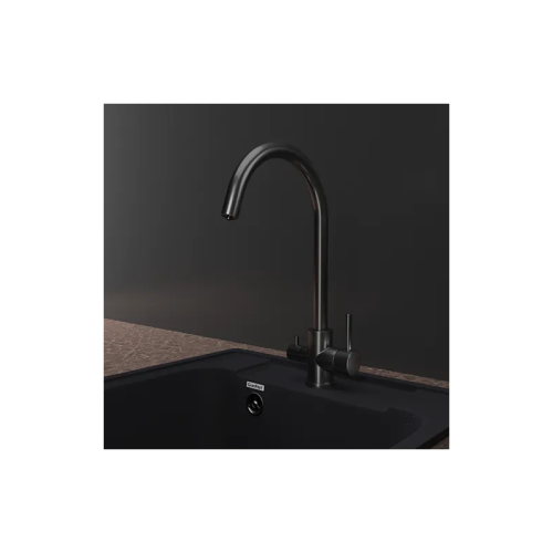 Z-5420 PVD graphite смеситель для кухни, U-образный, материал: нержавеющая сталь, поворотный излив, вентиль для фильтра питьевой воды, цвет графит