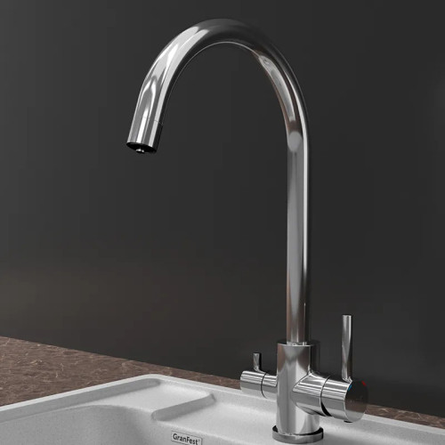 Z-5420 inox смеситель для кухни, U-образный, материал: нержавеющая сталь, поворотный излив, вентиль для фильтра питьевой воды, цвет нержавеющая сталь