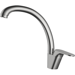 Z-3323 inox, смеситель для кухни, С-образный, материал: латунь, поворотный излив, цвет нержавеющая сталь