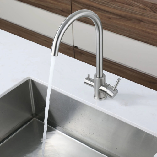 Z-5420 inox смеситель для кухни, U-образный, материал: нержавеющая сталь, поворотный излив, вентиль для фильтра питьевой воды, цвет нержавеющая сталь