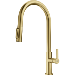 Смеситель Franke 120.0736.601/ Best, Смеситель Maris Slim Clear Water J Pulldown GD, золотой