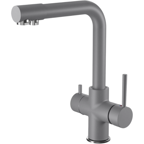 Z-5423 dark-gray, смеситель для кухни, Г-образный, материал: латунь, поворотный излив, цвет темно-серый