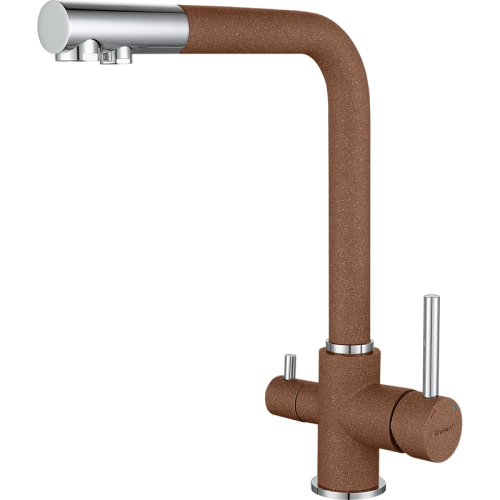 3611 terracotta смеситель для кухни, Г-образный, материал: нержавеющая сталь, поворотный излив, цвет терракот