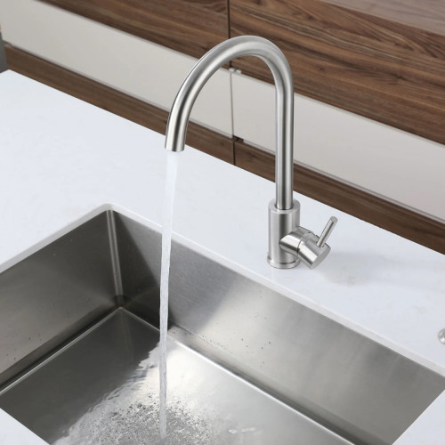 Z-5410 inox смеситель для кухни, U-образный, материал: нержавеющая сталь, поворотный излив, цвет нержавеющая сталь