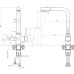3611 graphite смеситель для кухни, Г-образный, материал: нержавеющая сталь, поворотный излив, цвет графит