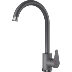 Z-5412 dark-gray, смеситель для кухни, U-образный, материал: нержавеющая сталь, поворотный излив, цвет темно-серый