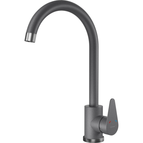 Z-5412 dark-gray, смеситель для кухни, U-образный, материал: нержавеющая сталь, поворотный излив, цвет темно-серый