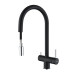 RIVELATO 2433505 antracite cromo однорычажный смеситель для кухни TREVI U-обр. с краном питьевой воды D-35мм, выдвижной излив, материал: латунь, цвет: антрацит/хром