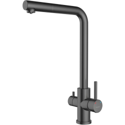 Z-5421 PVD graphite смеситель для кухни, Г-образный, материал: нержавеющая сталь, поворотный излив, вентиль для фильтра питьевой воды, цвет графит
