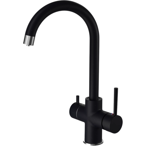 Z-5422 black, смеситель для кухни, U-образный, материал: латунь, поворотный излив, цвет черный
