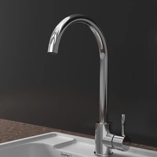 Z-5410 inox смеситель для кухни, U-образный, материал: нержавеющая сталь, поворотный излив, цвет нержавеющая сталь