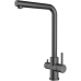 Z-5421 PVD graphite смеситель для кухни, Г-образный, материал: нержавеющая сталь, поворотный излив, вентиль для фильтра питьевой воды, цвет графит