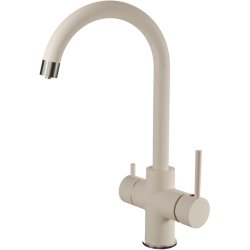 Z-5422 white, смеситель для кухни, U-образный, материал: латунь, поворотный излив, цвет белый