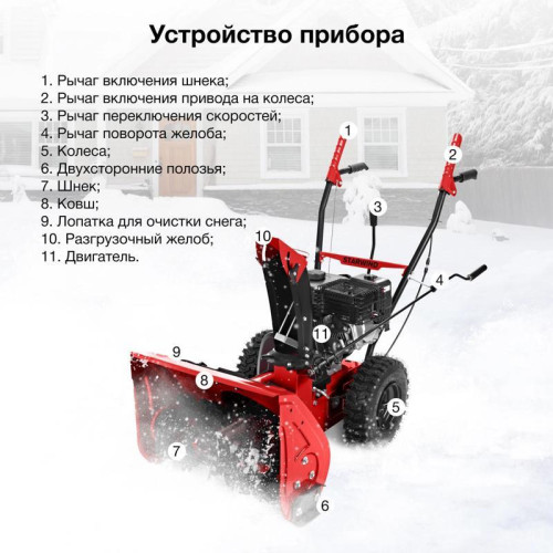 Снегоуборщик бензин. Starwind GST-4356 7л.с.