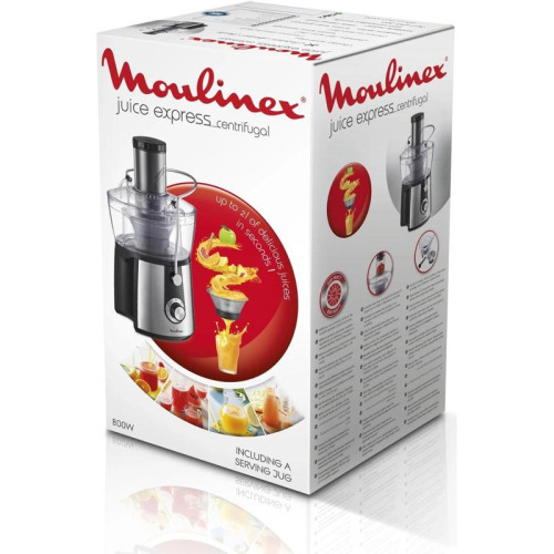 Соковыжималка центробежная Moulinex JU550D10 800Вт рез.сок.:2000мл. серебристый/черный