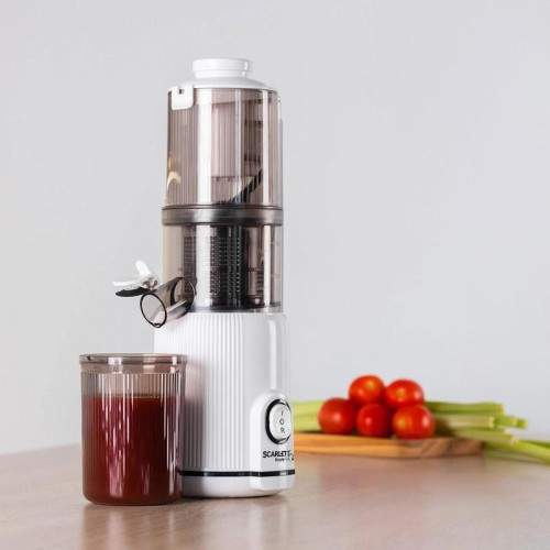 Соковыжималка шнековая Scarlett SC-JE50S63 400Вт рез.сок.:600мл. белый