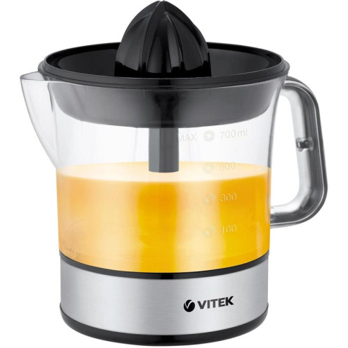 Соковыжималка цитрусовая Vitek VT-3669 25Вт рез.сок.:700мл. стальной/черный