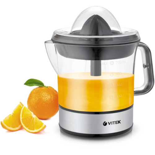Соковыжималка цитрусовая Vitek VT-3669 25Вт рез.сок.:700мл. стальной/черный