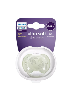 Пустышка ultra soft, листочки, 0-6 мес., 1 шт.