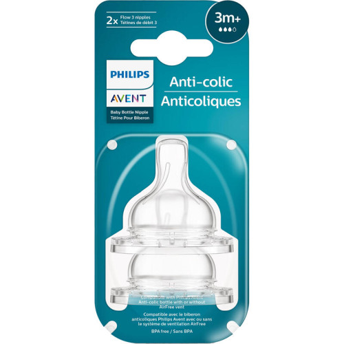 Соска для бутылочки Philips/ Соска для бутылочки Anti-colic 3+ мес., 2 шт. Соска для бутылочки Philips/ Соска для бутылочки Anti-colic 3+ мес., 2 шт.