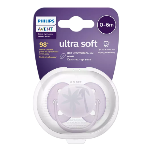 Пустышка ultra soft, пальмы, 0-6 мес., 1 шт.