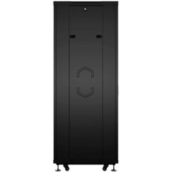 Шкаф коммутационный Cabeus (SH-05C-42U60/60-BK) напольный 42U 600x600мм пер.дв.стекл металл 800кг черный 500мм 90кг 2055мм IP20 сталь