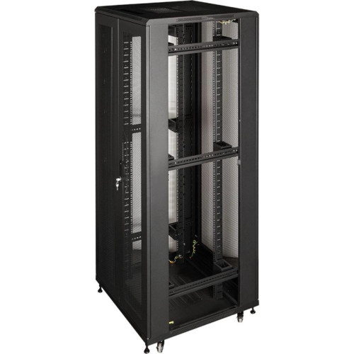Шкаф серверный Lanmaster Business (TWT-CBB-42U-8X12-P1) напольный 42U 800x1200мм пер.дв.перфор. задн.дв.перфор. 2 бок.пан. 800кг черный IP20