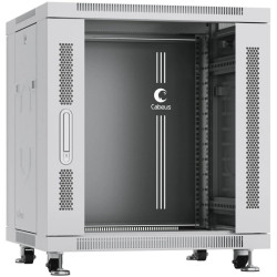 Шкаф коммутационный Cabeus (SH-05C-12U60/60) напольный 12U 600x600мм пер.дв.стекл металл 800кг серый 500мм 730мм IP20 сталь