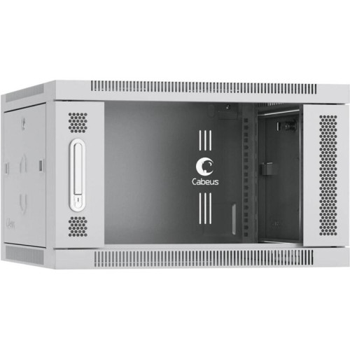 Шкаф коммутационный Cabeus (SH-05F-6U60/35) настенный 6U 600x350мм пер.дв.стекл 60кг серый 290мм 14кг 220град. 368мм IP20 сталь
