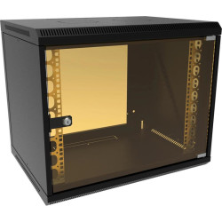 Шкаф коммутационный Suprlan (05-1093-B) настенный 6U 600x450мм пер.дв.стекл направл.под закл.гайки 70кг черный 385мм 19.01кг 500мм металл