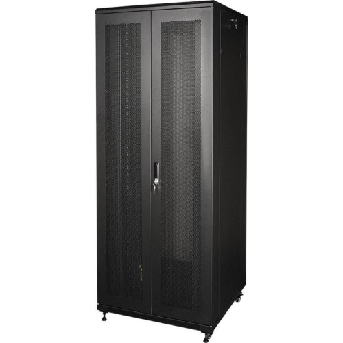 Шкаф серверный Lanmaster Business (TWT-CBB-42U-8X12-P1) напольный 42U 800x1200мм пер.дв.перфор. задн.дв.перфор. 2 бок.пан. 800кг черный IP20