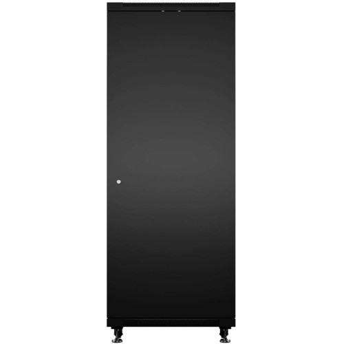 Шкаф коммутационный Cabeus (SH-05C-42U60/60-BK) напольный 42U 600x600мм пер.дв.стекл металл 800кг черный 500мм 90кг 2055мм IP20 сталь