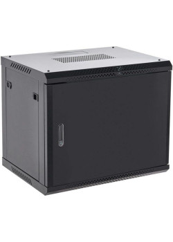 Шкаф коммутационный Rexant (04-0966-122) настенный 9U 600x600мм пер.дв.металл черный металл