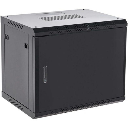 Шкаф коммутационный Rexant (04-0966-122) настенный 9U 600x600мм пер.дв.металл черный металл
