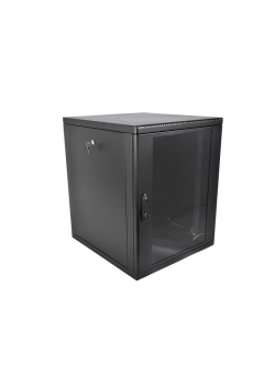 Шкаф коммутационный ЦМО (ШРН-М-12.500-9005) настенный 12U 600x520мм пер.дв.стекл 130кг черный 456мм 21.6кг 180град. 610мм