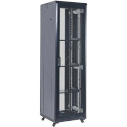 Шкаф коммутационный Rexant (04-1866-232) напольный 18U 600x600мм пер.дв.перфор. 800кг черный 230град. 988мм IP20 сталь