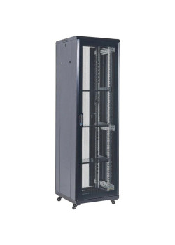 Шкаф коммутационный Rexant (04-1866-232) напольный 18U 600x600мм пер.дв.перфор. 800кг черный 230град. 988мм IP20 сталь